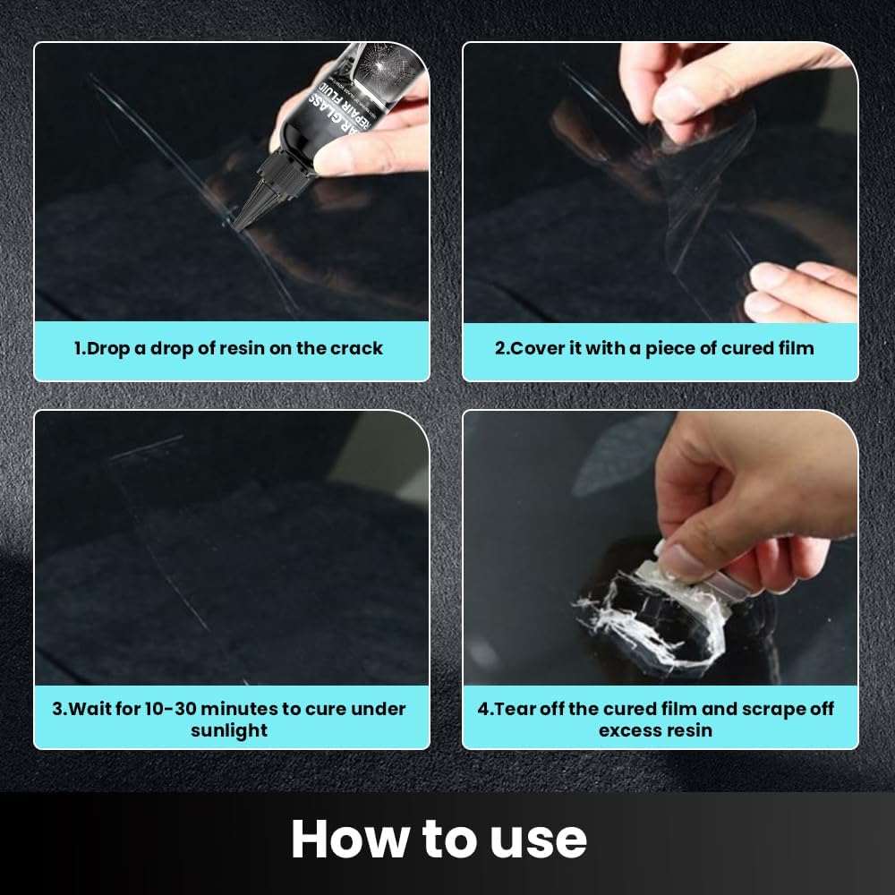 Car Windshield Crack Repair Kit, 2026 New Glass Repair Liquid for Cracks Glass Cracks Gone Repair Kit Windshield Repair Kit, Quick Fix Windshield and Glass Repair Tools for Chips and Cracks (1)