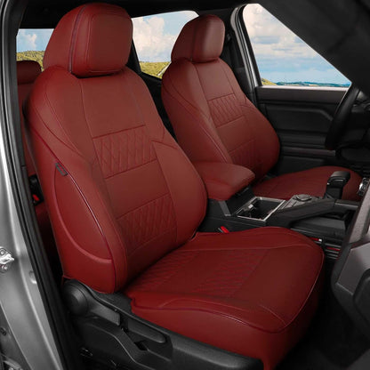 EKR Tacoma Car Seat Covers Custom Fit for Toyota Tacoma (Petrol) 2024 2025 2026 DoubleCab/CrewCab SR/SR5/TRD Sport/TRD Off-Road/Limited -Truck Seat Covers Full Set,Faux Leather(Black)