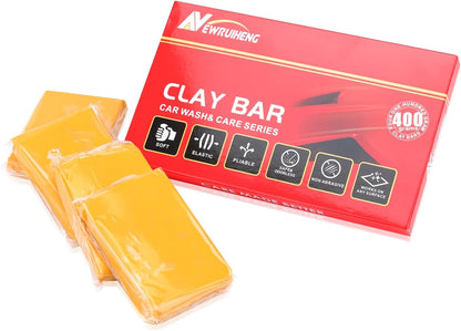 Car Clay Bar 4 Pack 400g, Premium Grade Clay Bars Detailing Magic Clay Bar Cleaner Auto Wash Bars with Washing and Adsorption Capacity for Car Wash Car Detailing Clean,RV, Bus,Glass Cleaning