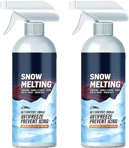 Deicing Spray 300ml,Deicer for Car Windshield,Deicing Agent,Antifreeeze Prevent Icing,Snow Melting Spray for Car Windows,Car Winter Essentials,Quick Ice & Snow Melting Spray (2pcs)