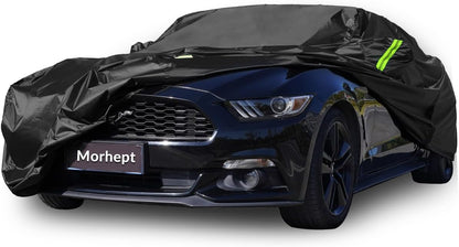Car Cover Waterproof All Weather for Automobiles, Outdoor Full Exterior Covers for Sedan Black(Suggest Car Length from 194"-208")