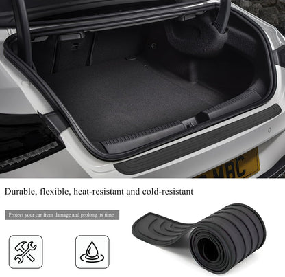 Car Rear Bumper Protector Guard, Anti-Scratch Auto Trunk Door Entry Protection Strip, Non-Slip Rubber Bumper Protective Cover Guard for Most Cars Trucks SUVs (Black, 41")