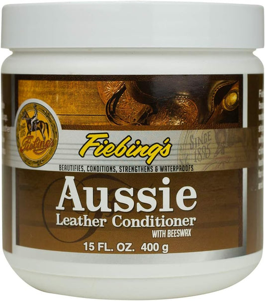 Fiebing's Aussie Leather Conditioner (14 oz) - Contains Beeswax to Withstand Hot Conditions - Preserve, Moisturize, Strengthen, Waterproof All Leathercraft, Car, Couch, Furniture, Purses, Boot, Shoe