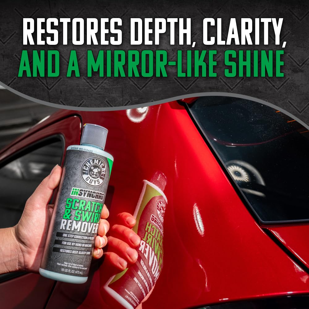Chemical Guys Insynchro Scratch & Swirl Remover - One Step Compound & Polish for Paint Correction - Removes Fine Scratches, Swirls & Oxidation from Cars, Trucks, SUVs, Motorcycles & More, 16 oz