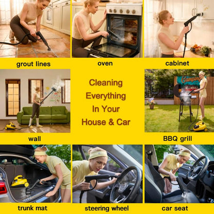 STEAMBOT® Heavy Duty Steam Cleaner with 2L Large Water Tank, 28-in-1 Multipurpose steam cleaner for home, High Temperature Deep Cleaning for Grout, Floor, Tile, Oven, Car, Window&Kitchen，no chemical
