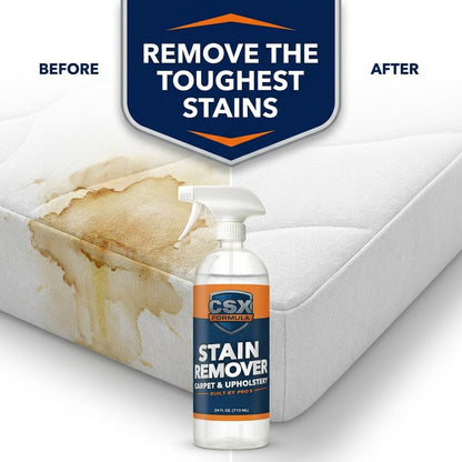 CSX® Carpet Stain Remover 24oz – No Rinse Needed – Most Powerful Carpet & Upholstery Cleaner, Professional Strength, Deep Clean Formula – Removes grease, wine, coffee, ink, food, and more