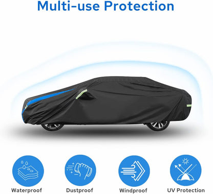 Avecrew Car Cover Waterproof All Weather for Automobiles, Outdoor Heavy Duty Full Exterior Covers for Sedan(194"-208")