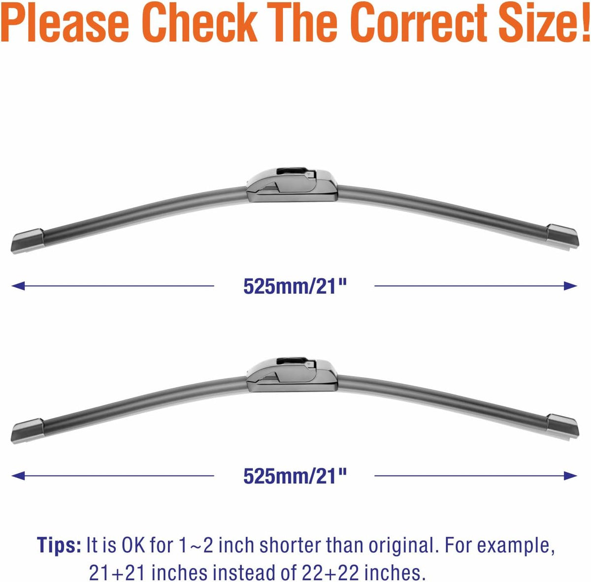 Wiper Blades 26" + 16" Automotive Replacement Windshield Wiper Blades for My Car Premium All-Seasons OE Quality Wipers for Front Windshield(Set of 2)