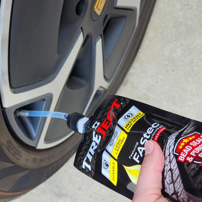 TireJect Automotive Compact Car 2-in-1 Tire Sealant & Bead Sealer Kit for tire Repair of leaks and punctures