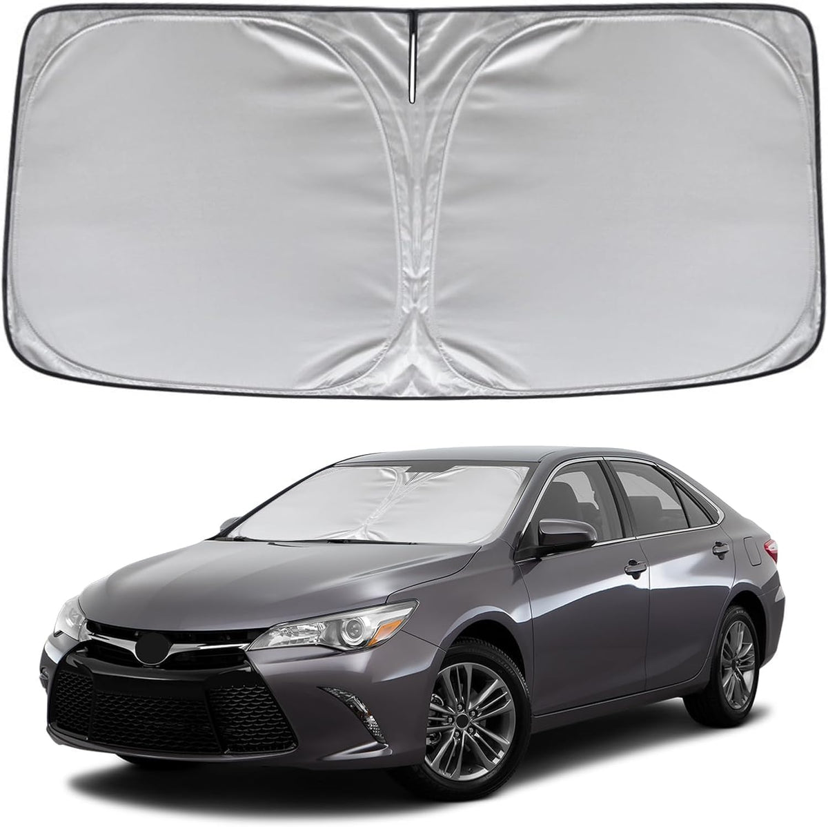 KAYZT Windshield Sun Shade for 2019-2025 2026 Chevy Silverado 1500 /GMC Sierra 1500 2500HD 3500HD Foldable Sunshade Front Window Custom Fit Car Accessories - Colors A