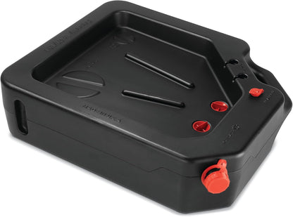 PAK Premium 16 Quart Oil Drain Pan, Easy Pour Design with Tethered Cap, Made in USA