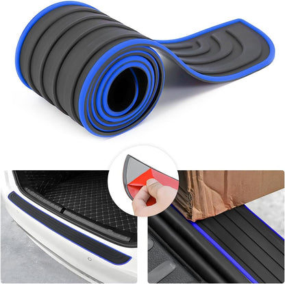 Car Rear Bumper Protector Guard, Anti-Scratch Abrasion Rubber Trunk Door Entry Sill Guard, Non-Slip Vehicle Trim Cover Protection Strip, Car Accessories for Most Cars and SUV (Black/Red/35.4" x2.7)