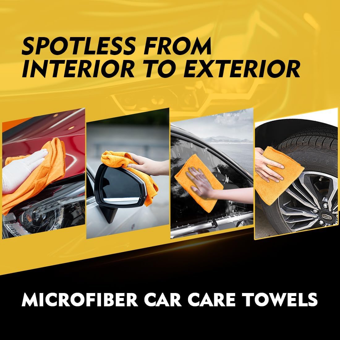 HOMEXCEL Microfiber Cleaning Cloth 12 Pack, 12.5 x 12.5 inch Microfiber Towels for Cars, Ultra Absorbent Washing Cloth, Lint Free Streak Free Cleaning Rags for Car, Kitchen, and Window (Grey)