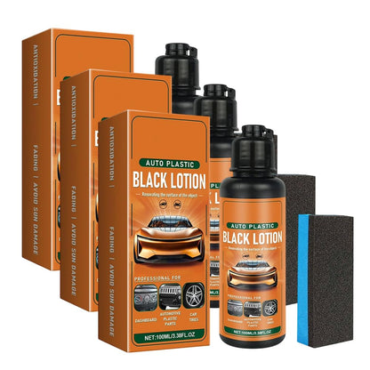 Car Plastic Restorer Ceramic Coating, Highly Concentrated Back to Black Trim Restorer, UV Protection Faded Plastic Vinyl Rubber Restorer Agent for Automotive Exterior Interior Restoration (1set)