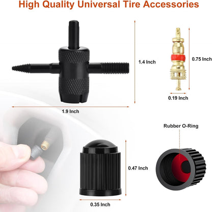 Tire Repair Kit with Tire Plug & Rubber Nail Solutions, Tire Screw Plug Kit with Screwdriver, Professional Heavy Duty Emergency Flat Tire Repair for Car, Truck, Motorcycle, Tractor, Mower, Wheelbarrow