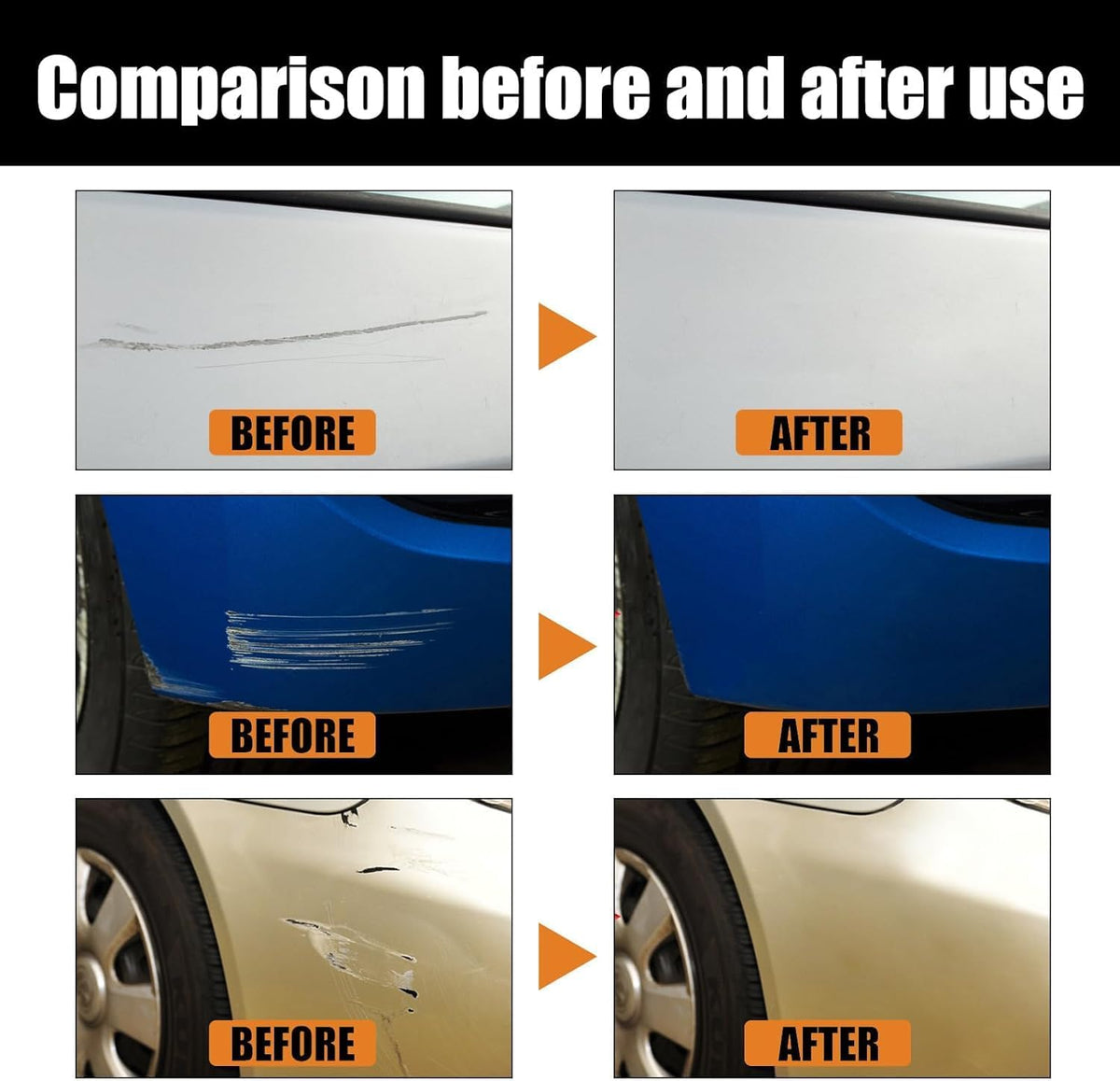 Car Scratch Removal Wax, 2026 New Upgraded scratch remover for vehicles Deep Scratches, Universal Car Paint Polishing Wax Scratch Remover with Wipe and Sponge (1Set)