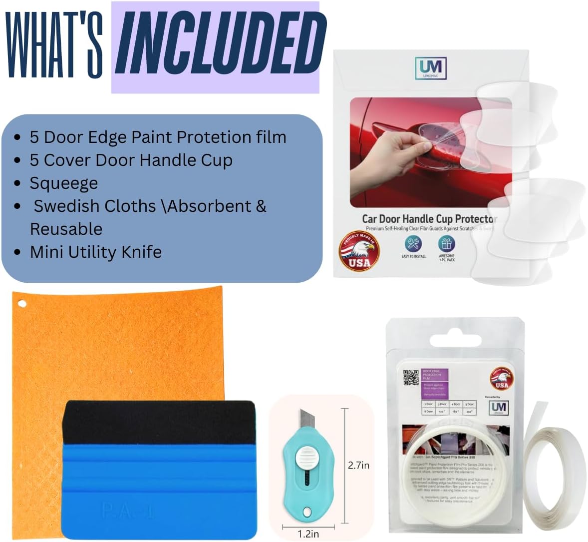 4 Door Edge Upromax Paint Protection Film PPF 8mil Precut Strips, Universal Fit Clear Tape Door Seal, Car Accessories Car Cover, Scotch Guard, Clear Tape, Door Protector, SUV