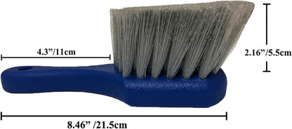 Wheel & Tire Brush for Car Rim, Soft Bristle Car Wash Brush, Cleans Tires & Releases Dirt and Road Grime, Short Handle for Easy Scrubbing Black