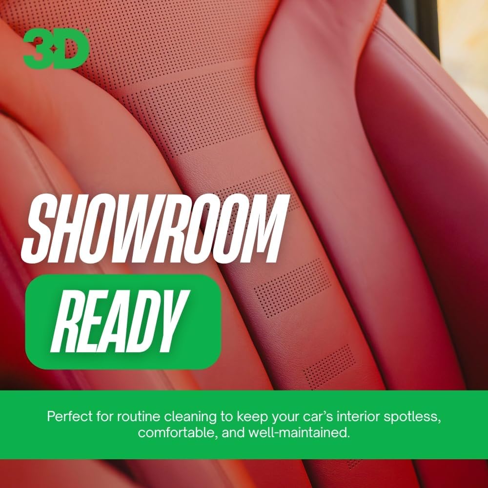 3D LVP Interior Cleaner - Removes Dirt, Grime, Grease, Oil & Stains from Leather, Vinyl & Plastic - Great for Seats, Steering Wheels, Door Panels, Dashboards - Car, Office, Home Use 16oz.