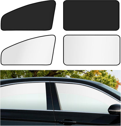 XCBYT Car Window Shades - 4 Pcs Car Privacy Curtains - 100% Block Light Car Window Covers - Magnetic Side Window Sun Shade Keeps Cooler for Breastfeeding, Taking a nap, Changing Clothes, Camping