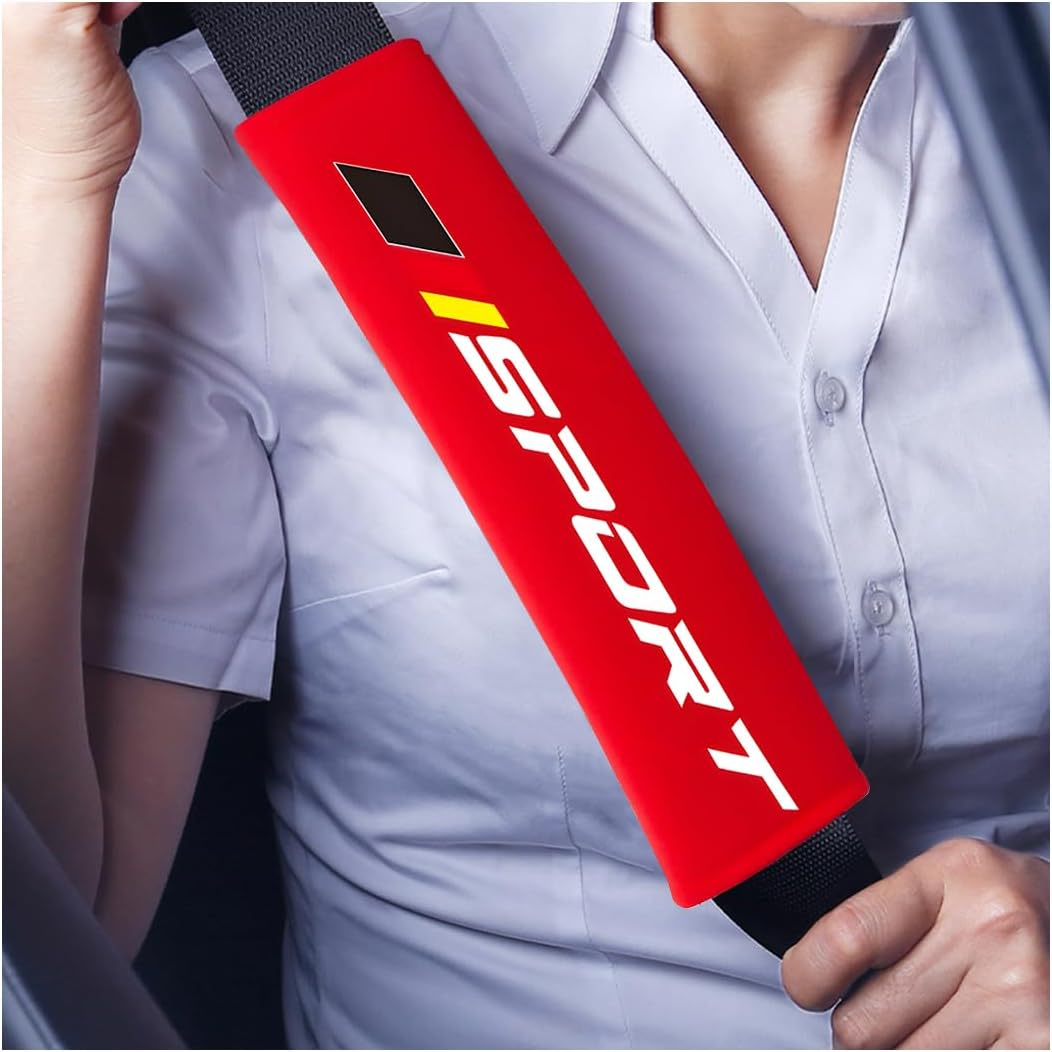 Mandark Car Seat Belt Pad, Vehicle Seatbelt Shoulder Strap Cover for More Comfortable Driving, Auto Interior Safety Belt Protection Cushion Accessories, Universal for SUV, Truck, RV (Black)
