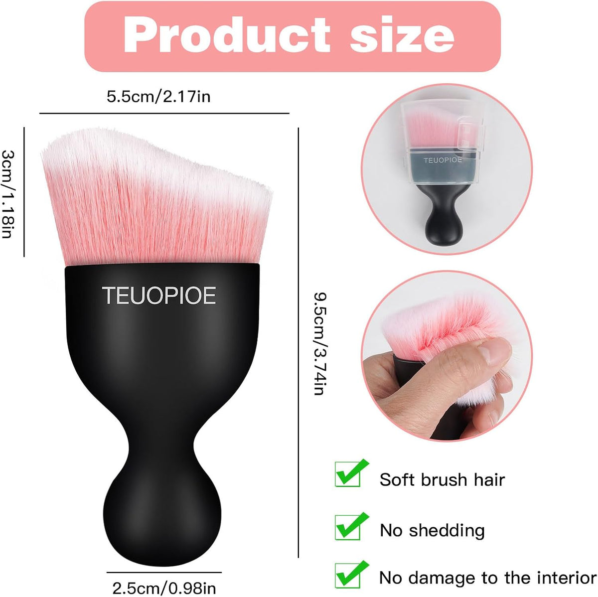Car Interior Cleaning Brush, Car Duster Interior,Car Detailing Brush Dusting Brush,Car Interior Cleaning Tool, Auto Soft Hair Car Brush,Auto Interior Dust Brush for Air Vents(Brown)