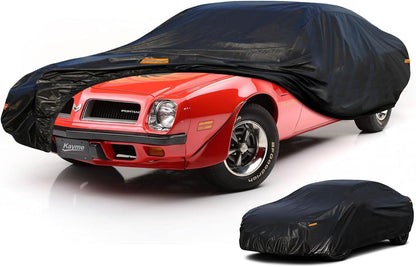Kayme Sedan Car Cover Waterproof All Weather for Automobiles - See Vehicle Size Chart for Accurate Fit - Outdoor Full Exterior Cover Sun Rain Snow UV Protection with Zipper. Size A4 (See Size Chart)