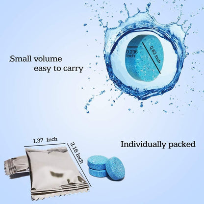 DOKIKO 50 Pcs Car Windshield Washer Fluid concentrate Tablets,Windshield Wiper Fluid,1 Pack Makes 52.5 Gallons,1 Piece Makes 1.05 Gallons(Winter: Use With De-icer or Methanol)