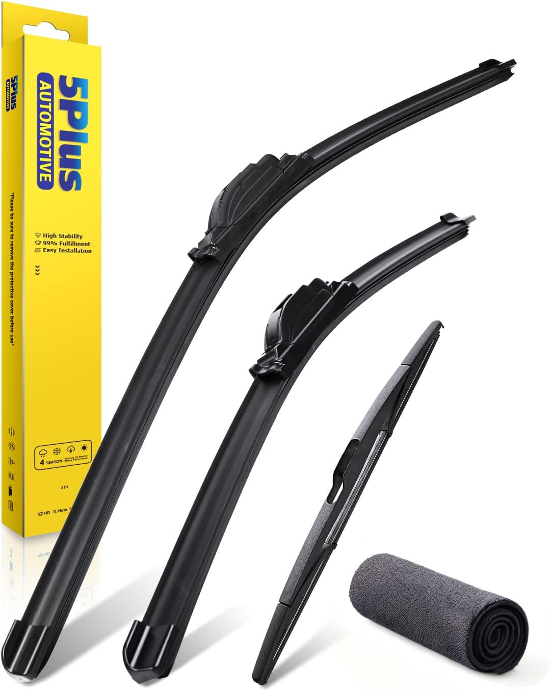 5 PLUS 26"+17" Windshield Wipers Blade Replacement for Nissan 02-06 19-24 Altima/07-12 20-24 Sentra/20-24 Versa Wiper Blades-Front All-Weather Wiper Blades Exact fit J-Hook Type (Pack Of 2)