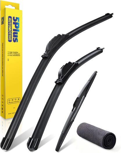 5 PLUS 26"+17" Windshield Wipers Blade Replacement for Nissan 02-06 19-24 Altima/07-12 20-24 Sentra/20-24 Versa Wiper Blades-Front All-Weather Wiper Blades Exact fit J-Hook Type (Pack Of 2)