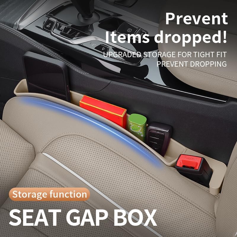 Car Seat Gap Filler, Seat Gap Organizer with Phone Holder, Car Seat Accessories, Car Organizer Fit Car SUV Truck-2PCS Black