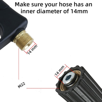 Sooprinse Foam Cannon Kit with Pressure Washer Short Gun, 1 L Snow Foam Lance with 1/4 Inch Quick Connector, Foam Blaster with Pressure Washer Gun,4000 PSI, Black
