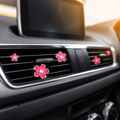 Frienda 6 Pcs Daisy Flower Air Vent Clip Accessories Air Conditioning Outlet Clip Car Air Freshener Dashboard Accessories Charm Car Inter Decor(3 cm, 3.3 cm,White)