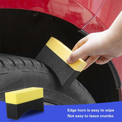 Car Tire Applicator Dressing Shine Sponge, 4PCS Vehicle Contour Wheel Wax Buffing Applicator Pads, Auto Tire Shine Detailing Cleaning Sponge Tool, Universal for SUV RV Truck