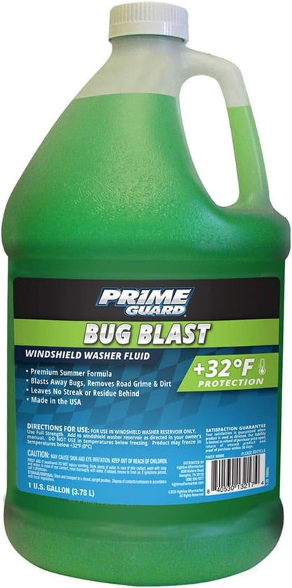 Prime Guard -35°F All Season Blast Windshield Washer Fluid | De-Icer Formula, Removes Ice, Bugs & Road Grime | Ready-to-Use & Safe for All Vehicles | 1 Gallon