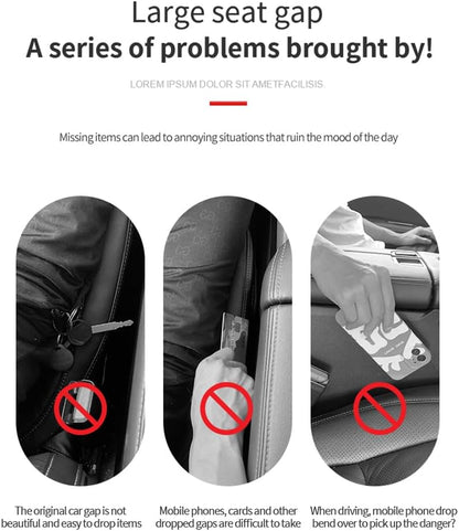 IHOTDER 2PCS Car Seat Gap Filler - Car Seat Gap Filler Organizer for Holding Phone,Key,Purse - Universal Car Gap Filler Fits Car Truck SUV Car Interior Accessories (Black/2PCS)…