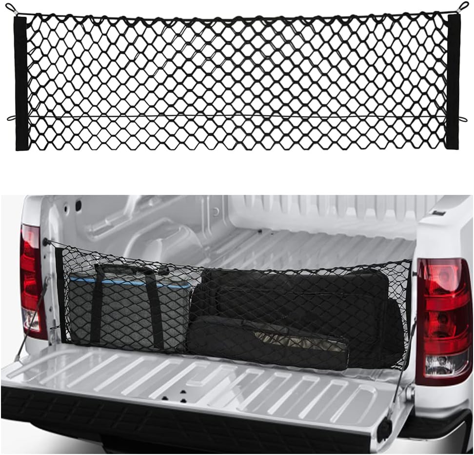 Car Rear Cargo Net with Good Elasticity&Tensile Strength Trunk Net Organizer for SUV Truck,Ideal Car Net Keeps Overlanding Accessories (L 43.3''x15.74'')