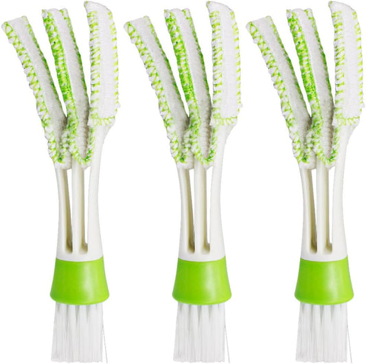 SENHAI Mini Duster for Car Air Vent, Set of 3 Automotive Air Conditioner Cleaner and Brush, Dust Collector Cleaning Cloth Tool for Keyboard Window Leaves Blinds Shutter