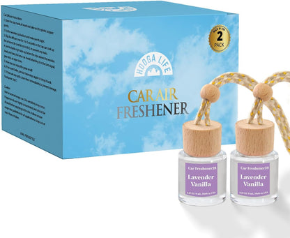 HoogaLife Car Air Freshener Diffuser 2 Pack Hanging Air Freshener Diffuser - Vanilla Cream Fragrance Oil Air D iffuser for Car, 45+ days Long Lasting Fragrance Made in USA C ar Air Fresheners (V54)