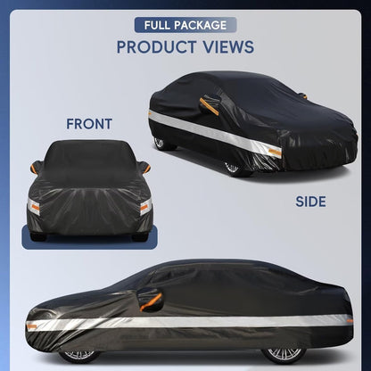 10 Layers Car Cover Custom Fit for Mercedes Benz C Class C250 C300 C43 C63 (1993-2026), Waterproof All Weather for Automobiles, Outdoor Full Cover Sun Dust Rain Protection with Cotton. Black - Colors C