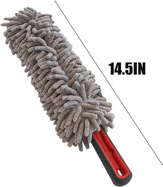 Bittwee Car Wheel Brush, Auto Detailing Wash Brush Duster Exterior Scratch Free with Long Handle Ergonomic Grip, Gift for Men Car Guy, Universal for Cleaning Vehicle Truck SUV Van Tire Wheel