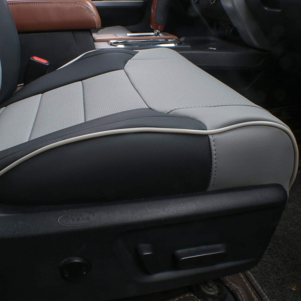 EKR Tacoma Car Seat Covers Custom Fit for Toyota Tacoma (Petrol) 2024 2025 2026 DoubleCab/CrewCab SR/SR5/TRD Sport/TRD Off-Road/Limited -Truck Seat Covers Full Set,Faux Leather(Black)