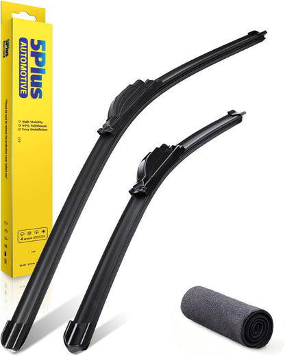5 PLUS 26"+17" Windshield Wipers Blade Replacement for Nissan 02-06 19-24 Altima/07-12 20-24 Sentra/20-24 Versa Wiper Blades-Front All-Weather Wiper Blades Exact fit J-Hook Type (Pack Of 2)