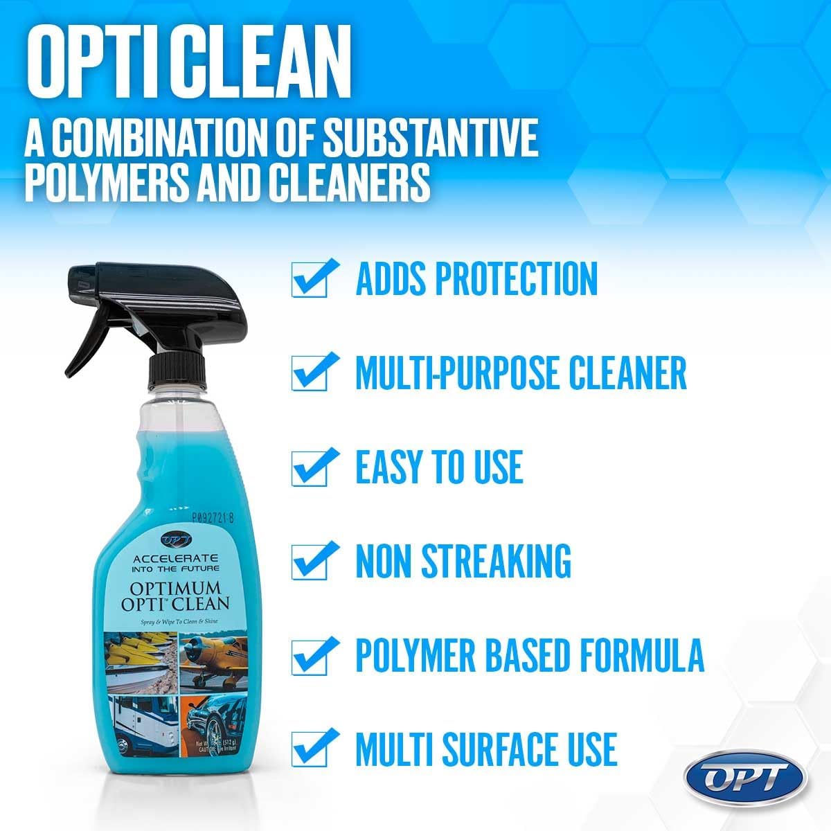 Optimum Opti-Clean Waterless Wash and Protect - Concentrated Waterless Car Cleaning Spray and Polymer Protection (1 Gallon)