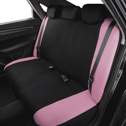 Flying Banner Butterfly car seat Covers ful Set Fashion Universal Lady Woman Female Rear Bench Split Colorized (Pink, 2 Fronts - Lace)