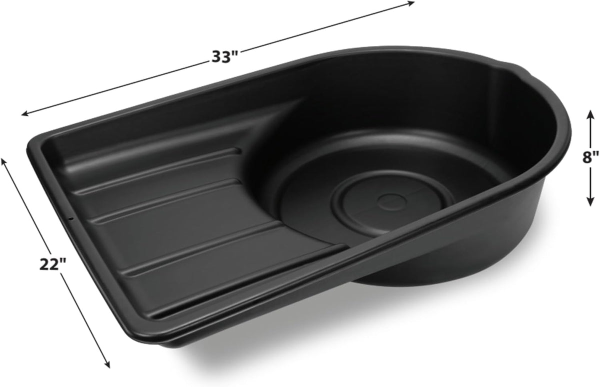 Performance Tool W4080 16-Qt. Clear View Oil Drain Container - Carrying Handle, Automotive Catch Pan, Fluid Transport Jug, Oil Change, Radiator Flush, Automotive Repair - White