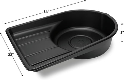 Performance Tool W4080 16-Qt. Clear View Oil Drain Container - Carrying Handle, Automotive Catch Pan, Fluid Transport Jug, Oil Change, Radiator Flush, Automotive Repair - White