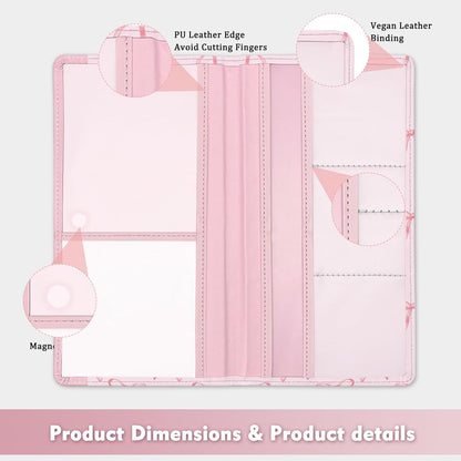 Car Registration and Insurance Holder, Auto Truck Document Holder with Magnetic Shut, Vehicle Glove Box Car Organizer, Interior Car Accessories for Women Men (Bow)