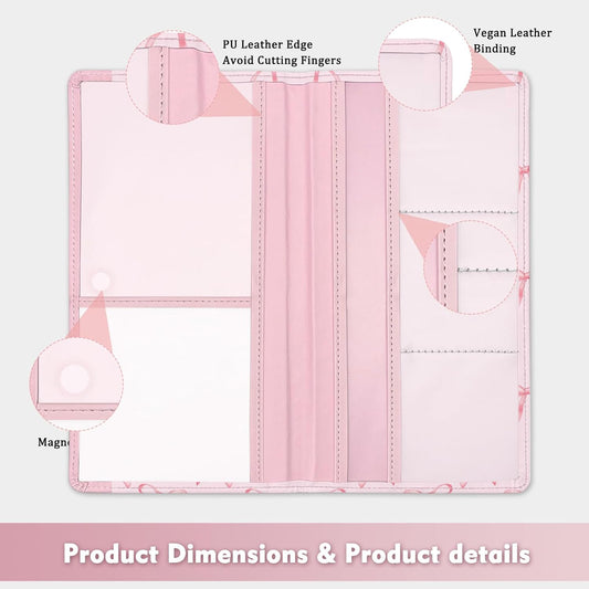 Car Registration and Insurance Holder, Auto Truck Document Holder with Magnetic Shut, Vehicle Glove Box Car Organizer, Interior Car Accessories for Women Men (Bow)