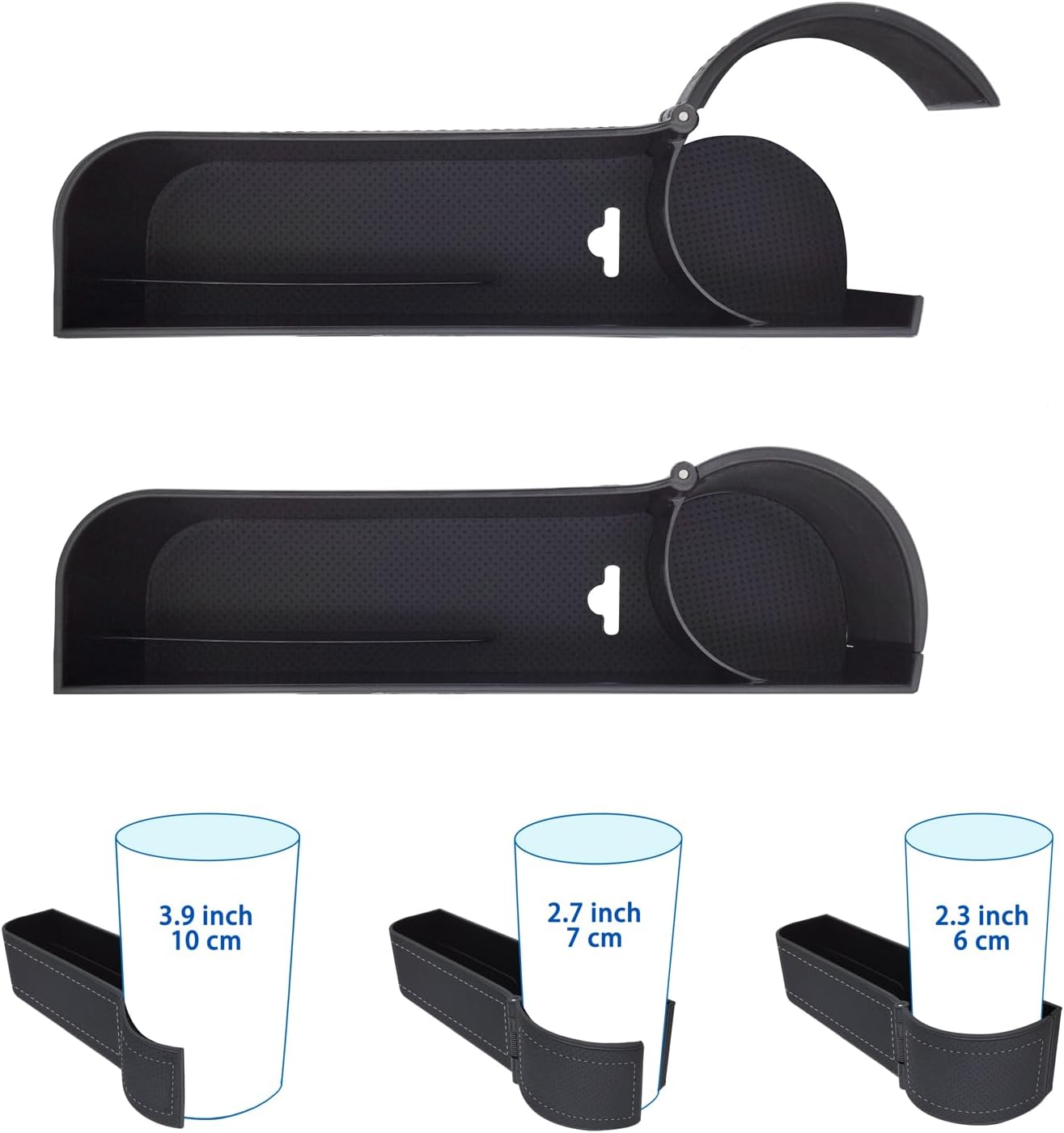 BAILISI Car seat gap filler organizer,multifunctional car seat organizer,Adjustable Cup Holder car console side storage box Holders phone, sunglasses,car accessories(Black)